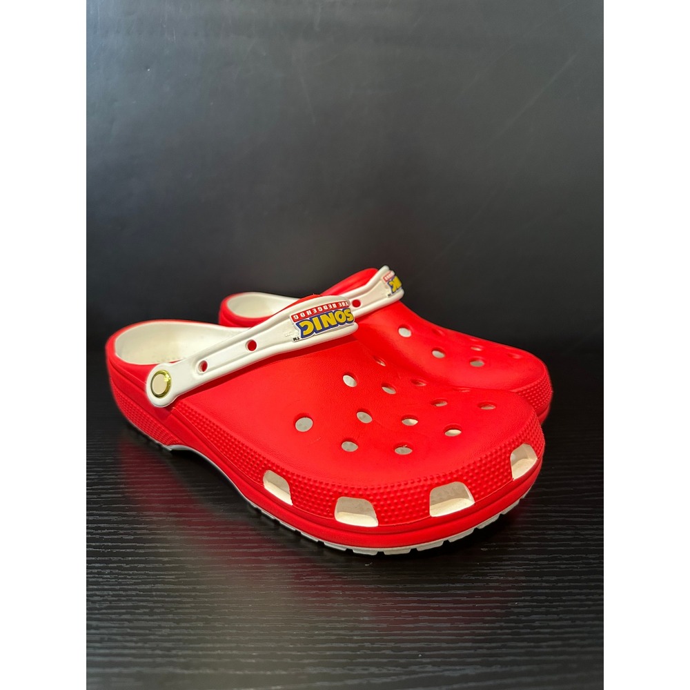 Crocs Sonic the Hedgehog Classic Clogs Red White Mens 9 Womens 11 Shoes